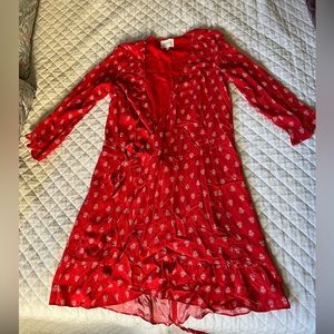 Sezane Long Sleeve Wrap Dress - Size 36